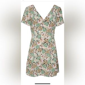 NWT Vero Moda Floral Saga Tie Back Minidress